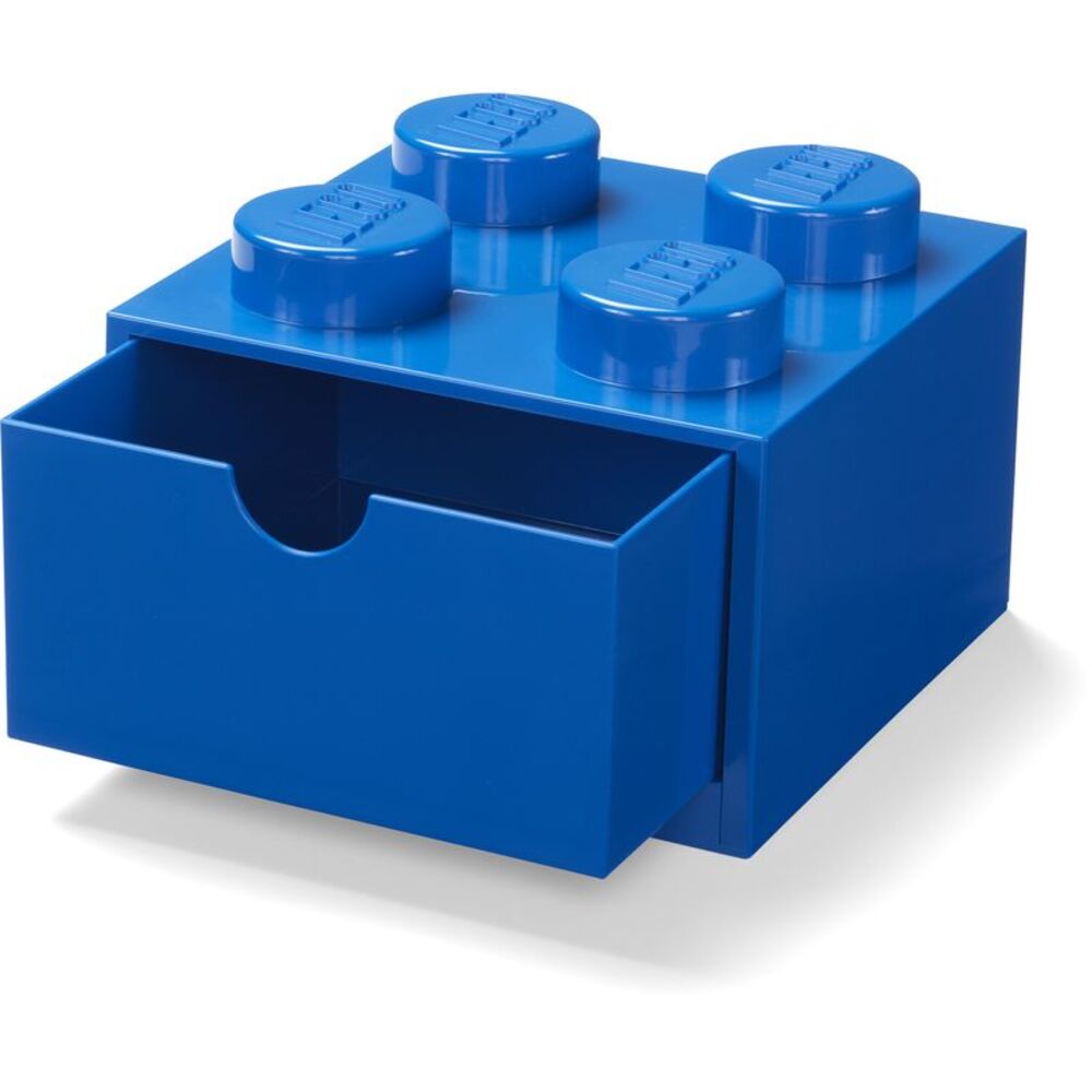 LEGO Stackable Storage: Desk Drawer with 4 Knobs, Blue COLLECTIBLES
